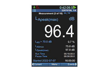 LD 831C ELA measurement history screen 2