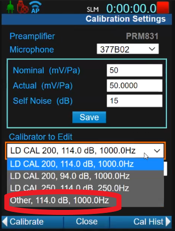 Other selection in Calibrator to Edit field.
